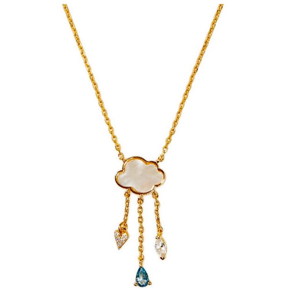 kate spade Wishes Cubic Zirconia & Mother of Pearl Cloud necklace NWT - Picture 3 of 7